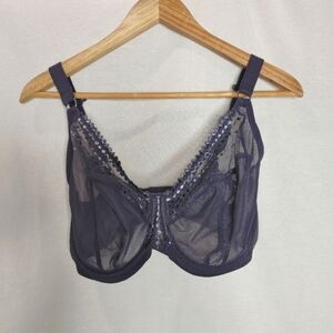 Elomi Mesh Lace Bra in Navy Blue